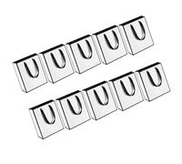 PEILINZE 10Pcs Sacchetto di Carta Bianca Con Maniglia 6X2.4X7.8Inch Sacchetto Della Shopping Bag Nastro Maniglia Per Matrimonio Bambini Compleanno Imballaggio Al Dettaglio