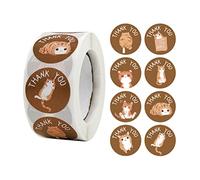 PEILINZE 500 pz/rotolo per creativo per gatto adesivo grazie sigillante etichetta adesiva 1.0 '' adesivo decorativo personalizza l'imballaggio