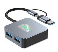 PEILINZE Adattatore USB C in alluminio 10Gbps 4 porte USB 3.2 Adattatore USB C+USB a USB 3.2 Adattatore Cavo di prolunga Adattatore USB C per Lapt