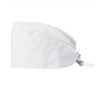 PEILINZE Cappello da lavoro unisex regolabile, tinta unita, per uomo e donna, adatto per clinica, ospedale, assistenza sanitaria, lavori domestici, taglia M (54-58 cm), colore bianco