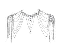 PEILINZE Catena da spalla Cristalli Nappe Collana a catena a tracolla multistrato Accessorio per gioielli per il corpo per le donne forniture per il braccio da sposa