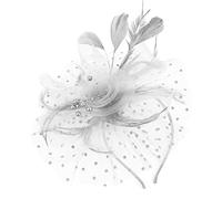 PEILINZE Copricapo piumato da donna, cappello a rete, fascia per capelli, fascia per capelli, accessori per matrimoni, fascia piumata, cappello per feste