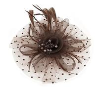 PEILINZE Copricapo piumato da donna, cappello a rete, fascia per capelli, fascia per capelli, accessori per matrimoni, fascia piumata, cappello per feste