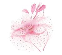 PEILINZE Copricapo piumato da donna, cappello a rete, fascia per capelli, fascia per capelli, accessori per matrimoni, fascia piumata, cappello per feste