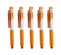 PEILINZE Penna a sfera multifunzione, penna a sfera 4 in 1, con penna stilo, luce a LED, supporto pieghevole per telefono per personale d'ufficio