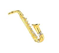 PEILINZE Spilla a forma di sassofono, stile vintage, spilla da donna con sassofono, spilla francese, elegante collare