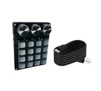 PEILINZE Tastiera macro programmabile a 16 tasti con manopole 3Customs Interruttori meccanici sostituibili a caldo per la programmazione efficiente di gioco