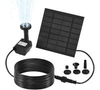 PEILU Fontana solare 7 V/1,8 W, pompa solare con pannello solare e ugelli, mini pompe per fontane, decorazione da giardino, per laghetti da giardino, gioco d'acqua, fontana, pesce, abbeveratoio per