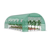 PEILU Serre da giardino antigelo in acciaio da 18 ㎡, 3 x 6 x 2 m, in pellicola HDPE con 12 griglie di protezione dagli insetti, finestre e 2 porte, walk-in serra da giardino, tenda invernale per