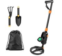PEILU Set di rivelatori di metallo per bambini, per esterni, con pala di plastica, artiglio per sepoltura e borsa per il trasporto, professionale da giardino, con display LCD, bobina di ricerca