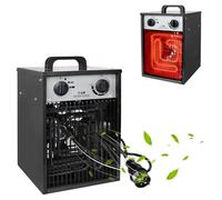 PEILU Termoventilatore elettrico da 5 kW con 4 livelli di riscaldamento regolabili, protezione da sovraccarico, da giardino, riscaldatore elettrico portatile, riscaldatore elettrico con manico (nero)