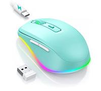 PEIOUS Mouse senza fili, mouse Jiggler - Mouse wireless a LED con mouse Jiggler Mover, mouse ricaricabile per computer con movimento casuale non rilevabile mantiene il computer sveglio - verde