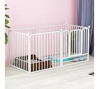 PEIPOOS Recinzione per cani e animali domestici, recinto per animali domestici, recinto per interni ed esterni, resistente, per esercizi di gabbia, gabbia per cani (bianco)