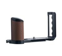 PEIPRO GFX100RF - Impugnatura per fotocamera tipo U con manico in pelle, piastra a sgancio rapido, compatibile con treppiedi Peak Design & ARCA, impugnatura in alluminio CNC per GFX100RF (Brown