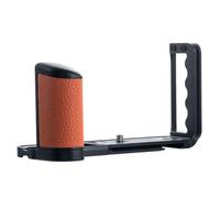 PEIPRO GFX100RF - Impugnatura per fotocamera tipo U con manico in pelle, piastra a sgancio rapido, compatibile con treppiedi Peak Design & ARCA, impugnatura in alluminio CNC per GFX100RF (arancione