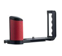 PEIPRO GFX100RF - Impugnatura per fotocamera tipo U con manico in pelle, piastra a sgancio rapido, compatibile con treppiedi Peak Design & ARCA, impugnatura in alluminio CNC per GFX100RF (rosso, tipo