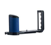 PEIPRO GFX100RF - Impugnatura per fotocamera tipo U con manico in pelle, piastra a sgancio rapido, compatibile con treppiedi Peak Design & ARCA, impugnatura in alluminio CNC per GFX100RF (blu, tipo U)