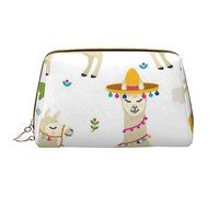 PEIXEN Cactus cammello borsa per il trucco in pelle PU borsa cosmetica da viaggio borsa portatile con cerniera borsa da toilette borsa da toilette per donne, bianco, taglia unica, bianco, Taglia unica