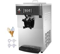 PEIXU 2200W Macchina per gelato commerciale 7118 Macchina per il ghiaccio a singola estremità da scrivania,Capacità 18-22L/H,per caffè,Buffet,Negozi di bevande,Casa