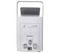 PEIXU Scaldabagno a Gas GPL Portatile Esterno 6L/min, Riscaldatore d'Acqua Istantaneo 24KW con Display Digitale, Completo di Doccia Pioggia e Tubi di Gas per Uso Domestico e Esterno