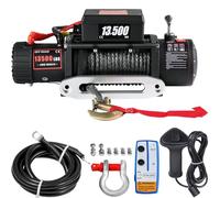 PEIXU Verricello per Auto 13500 lb / 6123 kg Verricello Elettrico 12V Verricello Elettrico con 9.5mm x 24m Argano Elettrico Sollevatore Elettrico con Fune in Acciaio Verricello per Auto Traino UTV ATV