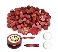 Peiyee 400 Pezzi Set Di Ceralacca Ottagonale,Perline Per Ceralacca,Sigilli Di Ceralacca Ottagonale,Perline Sigillo Di Cera Con 2 Candele Bianche E 1 Cucchiaio,Per Inviti Di Nozze, Buste Per Biglietti