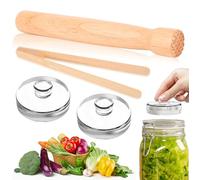 peiyee Set di Accessori per la Fermentazione, incl. Pestello, Pinza e Pesi (⌀7 cm), Accessori di Alta qualità per la Fermentazione Ideale di Crauti, Kimchi e Simili (2 Pesi per Fermentazione)