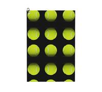 peiyeety Asciugamano da golf in microfibra a forma di pallina da tennis con moschettone, 40x60 cm, assorbente, con trama a nido d'ape, ideale per sacche da golf.