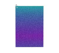peiyeety Asciugamano da golf in microfibra color verde acqua con glitter e moschettone, 40x60 cm, assorbente, con trama a nido d'ape, ideale per sacche da golf.