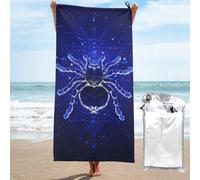 peiyeety Asciugamano da spiaggia in microfibra con ragno, tarantola e cielo stellato, extra large, 31,5"X63" - Asciugamano leggero, compatto e ad asciugatura rapida, per viaggi e piscina