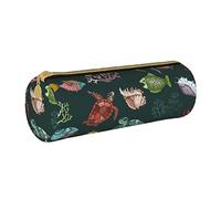 peiyeety Astuccio portapenne con cerniera per scuola, ufficio, ragazze e donne, con simpatici organismi oceanici