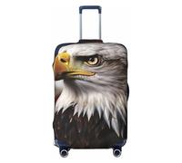 peiyeety Bald Eagle US Flag Pictures Travel Bagaglio Elastico Lavabile Valigia Copertura Protettiva Moda Elastico Bagaglio Antipolvere Manica Adatto 18-32 pollici, Nero, L