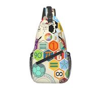 peiyeety Borsa a tracolla con simboli di formule matematiche, borsa a tracolla regolabile, zaino sportivo da palestra, borsa a tracolla da viaggio, zaino da ciclismo, zaino casual diagonale