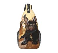 peiyeety Borsa a tracolla con stampa di simpatici bulldog francesi, zaino a tracolla, casual da viaggio