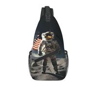 peiyeety Borsa a tracolla con tracolla, casual da viaggio, con astronauta che sbarca sulla luna