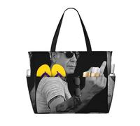 peiyeety Borsa da spiaggia grande Anthony Cool Bourdain per donna con cerniera e tasca impermeabile, borsa da palestra pieghevole e leggera per viaggi, spesa, nuoto, sport