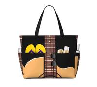 peiyeety Borsa da spiaggia grande con motivo chitarra e tasca impermeabile per donna, leggera e pieghevole, ideale per viaggi, spesa, nuoto e sport.