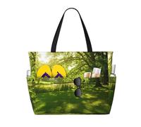 peiyeety Borsa da spiaggia grande da donna Summer Park ad Amburgo con cerniera e tasca impermeabile, borsa da palestra leggera e pieghevole per viaggi, spesa, nuoto, sport