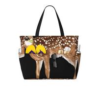 peiyeety Borsa da spiaggia grande Dill Doe Nature Deer Redneck Pickle per donna con cerniera e tasca impermeabile, borsa da palestra leggera e pieghevole per viaggi, spesa, nuoto, sport