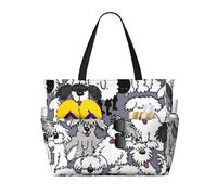 peiyeety Borsa da spiaggia grande Old English Sheepdogs per donna con cerniera e tasca impermeabile, borsa da palestra leggera e pieghevole per viaggi, spesa, nuoto, sport