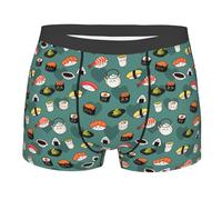 Peiyeety Boxer da Uomo con Stampa Sushi Pantaloncini da Boxer con Gufi Carini Custodia Atletica Supporto per Boxer Tronco da Uomo Cintura Larga Intimo Sportivo M