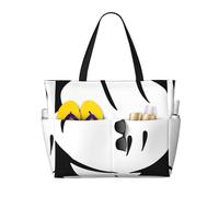 peiyeety Buona giornata Middle Finger Borsa da spiaggia grande da donna con cerniera e tasca impermeabile, borsa da palestra leggera e pieghevole per viaggi, spesa, nuoto, sport