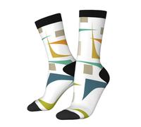 peiyeety Calzini da uomo e da donna in stile retrò geometrico colorato moderno di metà secolo