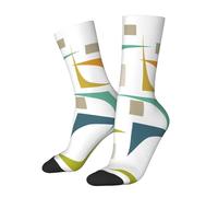 peiyeety Calzini da uomo e da donna in stile retrò geometrico colorato moderno di metà secolo
