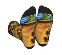 peiyeety Calzini originali per uomo e donna con stampa di girasoli e vaso, divertenti e pazzi, regalo