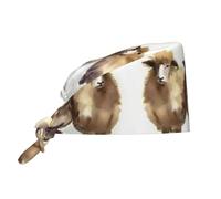 peiyeety Cappelli da cuoco classici e moderni con motivo a pecorelle in, comodi e traspiranti, regolabili, unisex, con laccetto posteriore