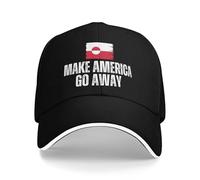 peiyeety Cappelli Make America Go Away Greenland Non in Vendita Cappello Berretto da Baseball Nero