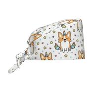 peiyeety Cappellino da cuoco classico moderno con corgi con un corno, comodo e traspirante, unisex, regolabile e annodato sul retro