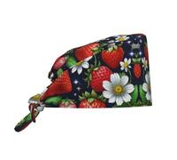 peiyeety Cappellino da cuoco classico moderno con fragolina lucida, comodo e traspirante, unisex, regolabile, con laccetto posteriore