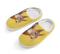 peiyeety Carino scoiattolo rosso che fa capolino dall'albero, graziose pantofole di cotone, pantofole antiscivolo per interni ed esterni.